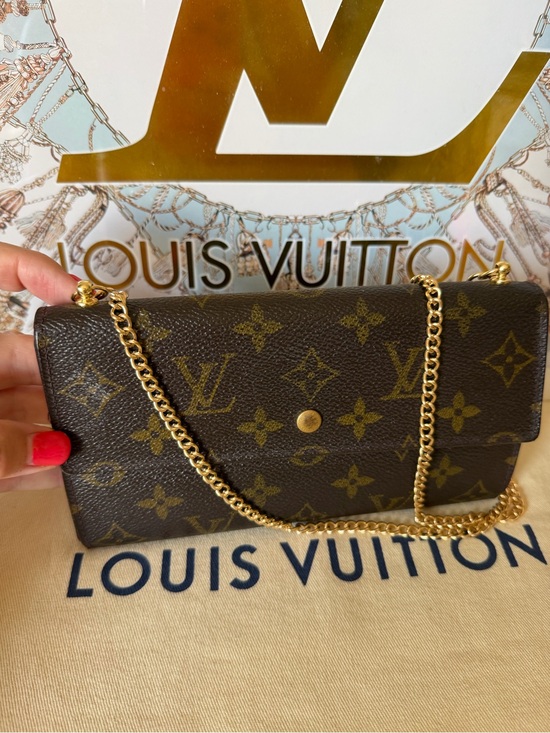Louis Vuitton Handbags - Louis Vuitton Brown Monogram Long Wallet on Chain